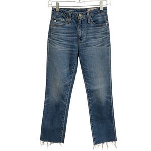 AG Adriano Goldschmied Isabelle Straight Leg Jeans 23 High Rise Cropped Preppy